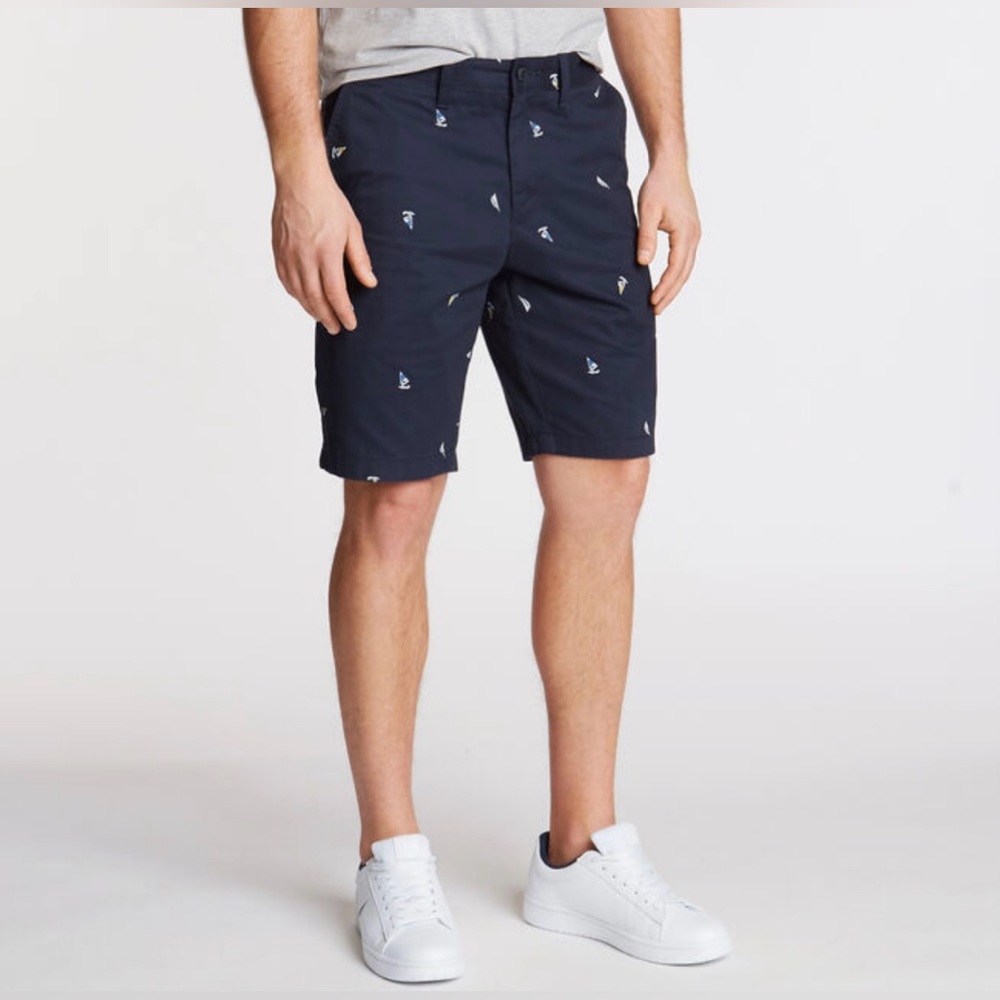 Express men’s size28 slim fit navy blue with pineapple print
